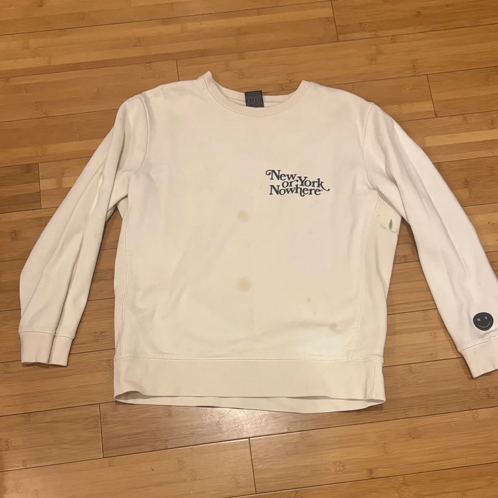 New York Nowhere Women's Cream Crewneck Sweater